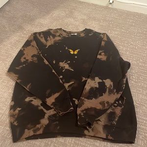 Bleach Tie Dye Butterfly Crewneck